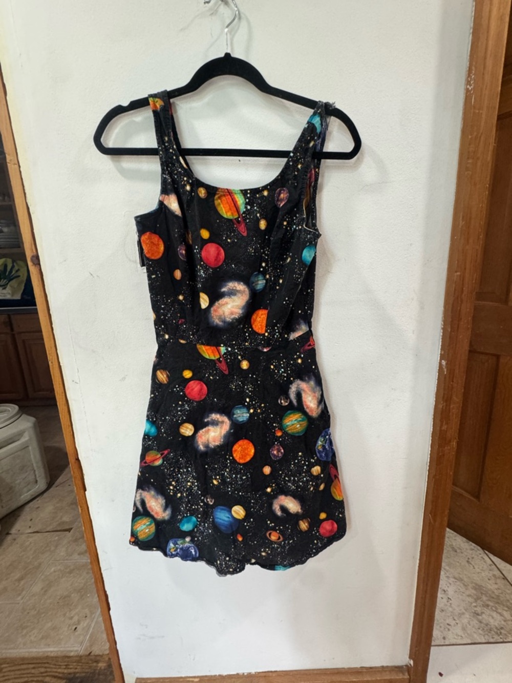 [NEEDS SEWING] Retrolicious Planets Galaxy Fit & Flare Dress - Size Medium